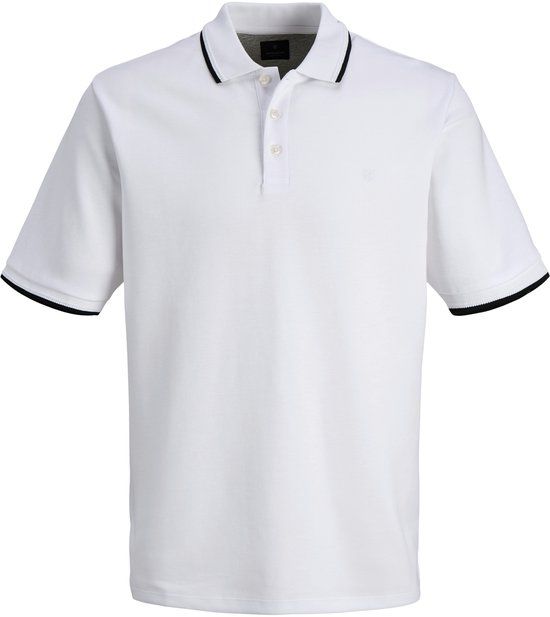 JACK&JONES JPRBLAETHAN DETAIL SS POLO JNR Jongens Polo's Maat 176 Bright White