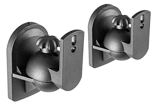 RICOO Wandhouder voor luidspreker LH028-B, set van 2 kantelbare en draaibare luidsprekerhouders, zwart