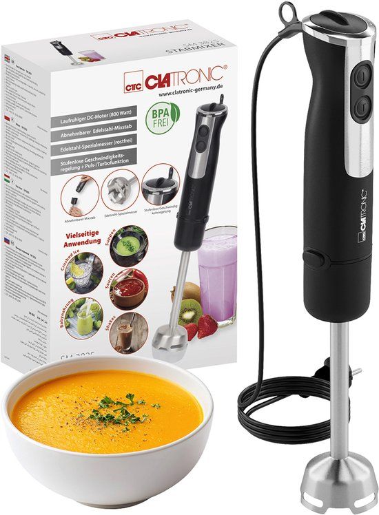 Clatronic SM 3825 Staafmixer 800W met turbo-functie