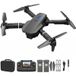 SZSMART E88 opvouwbare drone met dubbele 480p-camera's, hoogtebehoud, scherm en 2 accu's voor beginners - zwart
