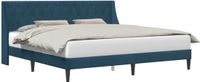 vidaXL Bedframe met hoofdeinde, blauw, 180 x 200 cm, fluweel