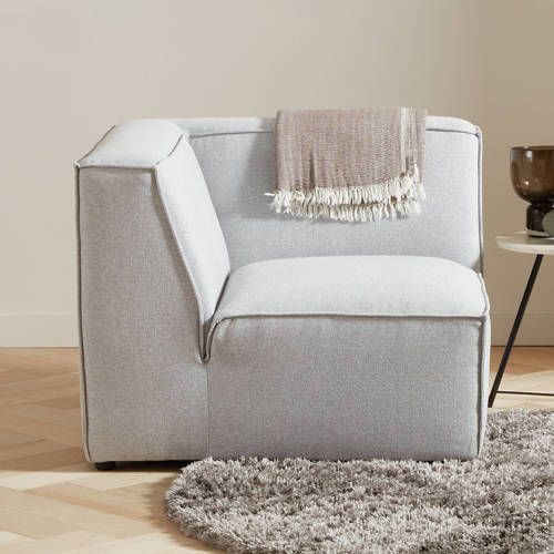 Newton Modulaire Bank - Hoek - Grijs - Polyester