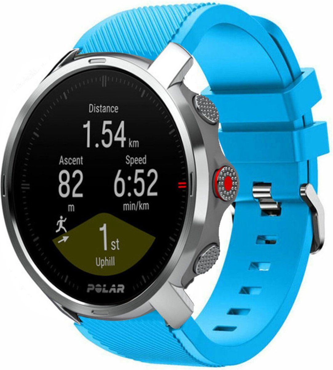 Strap-it Polar Grit X twill siliconen band - lichtblauw