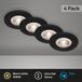 Briloner - Set van 4 LED Inbouwspots - badkamerverlichting - Ø9 cm - IP44 - 4.9 W - 480 Lm - 3.000 K - zwart