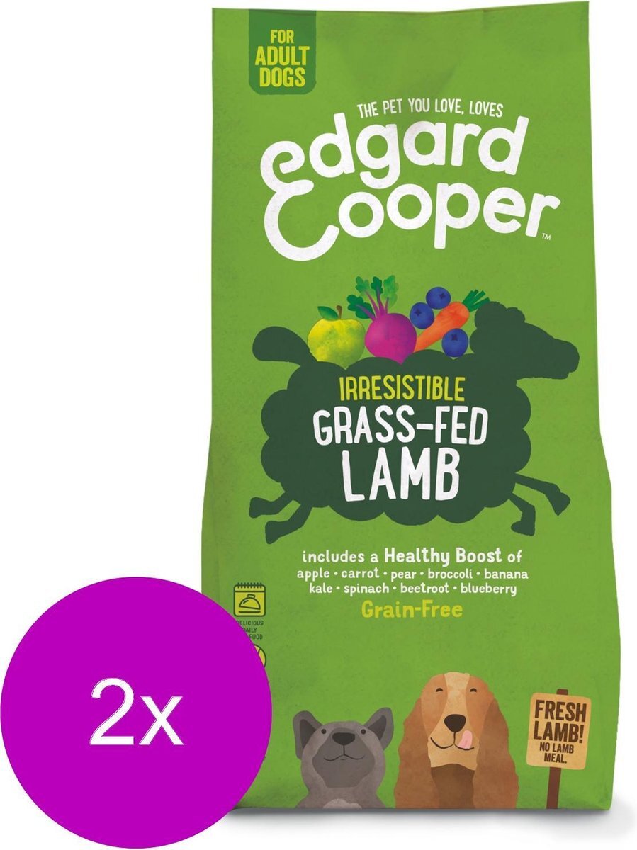 Edgard & Cooper Verse Graslam Adult - Hondenvoer - 2 x 12kg