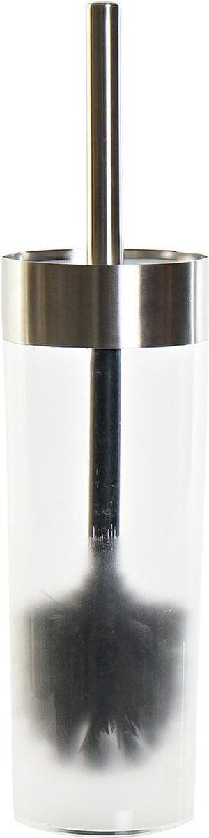 Toiletborstel wit/goud met houder van kunststof 35 cm - Wc-borstels