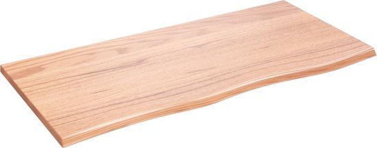 vidaXL Wandschap 100x50x2 cm Massief Eikenhout Lichtbruin