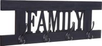 MCW-C60 Familie Wandkapstok - Donkergrijs - Shabby Look - 60x21cm