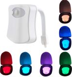 Merkloos Toilet Light, 8 Colors Changeable Toilet Night Light Human Body Automatic Motion Sensor Activated Toilet Bowl Night Light for Bathroom Laundry Room, for Kids and