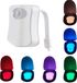 Merkloos Toilet Light, 8 Colors Changeable Toilet Night Light Human Body Automatic Motion Sensor Activated Toilet Bowl Night Light for Bathroom Laundry Room, for Kids and