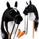 Hoofly® Hobby Horse Zwart (Bont) - Groot Stokpaard voor Kinderen A3 met Schroefstok / Hobby Horse Paardenset met Hoofdstel