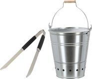 Esschert Design Barbecue set - houtskool BBQ emmer en tang - handig mee te nemen