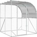 vidaXL Kippenhok zilver 200 x 200 x 215 cm Gegalvaniseerd staal