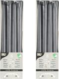 Conpax Bougies Bougies de table/bougies de chandelier Nordic - 16 pièces - gris argenté - 7 heures de combustion - 25 cm