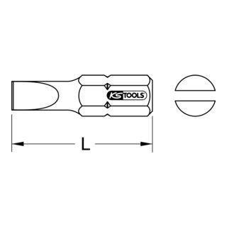 KS Tools 1/4" CLASSIC bit sleuf - 25mm - 3mm - Set van 5