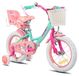 Vélo enfant 14 inch Licorne vert avec roues stabilisatrices