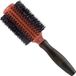 Eurostil Brosse Ronde Poils Mixtes Sanglier Manche Caoutchouc 38mm Marron/Noir