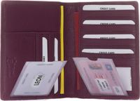 LeonDesign Paspoort hoesje - Compact - Leer - Fuchsia