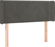 vidaXL Hoofdbord met randen 93x16x78/88 cm fluweel donkergrijs