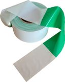 Kortpack Afzetlint 75mm breed x 250mtr lang, 60my dik - Groen/Wit Geblokt