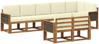 vidaXL - Bank loungeset - 8 zitplekken - Polyester - Natuurlijk en crème