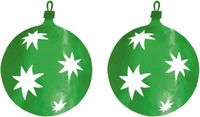 Bellatio Decorations Fest-Dekor Gmbh 2x stuks kerstballen hangdecoratie groen 40 cm van karton