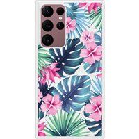 Samsung Galaxy S22 Tropical aquarelle verstevigd hoesje met sublimatie bedrukking