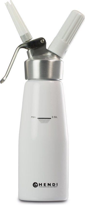 Hendi Kitchen Line Slagroomapparaat 0,5 L - Wit - Aluminium