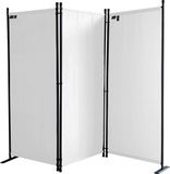 QUICK STAR Paravent, 3-delig, 170 x 165 cm, stof, wit