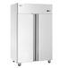 VEVOR Commerciële vriezer 1100 L, vriezer met 2 deuren, roestvrijstalen vriezer met automatische ontdooiing, 6 verstelbare planken, temperatuurregeling van -25 tot -15 °C en 4 wielen