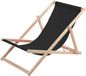 Chaise longue / chaise de plage en bois de hêtre - Noir