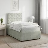 vidaXL Boxspringbed met matras Lichtgrijs 120 x 200 cm Fluweel