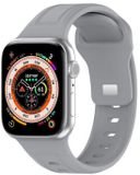 By Qubix - Square siliconen band - Grijs - Geschikt voor Apple Watch 38mm / 40mm / 41mm / 42mm