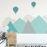 Ambiance Sticker Muurstickers voor kinderkamers - Decoratie voor babykamers - Gigantische muursticker voor kinderen, Scandinavische bergen, Oslo - 100x135 cm