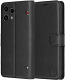 Techsuit Hoesje geschikt voor Nothing Phone (3a) Lite - Leather Folio Book Wallet Case - Zwart