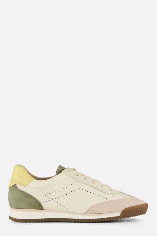 Gabor Sneakers wit/ groen Leer