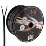Luidsprekerkabel seki Luidsprekerkabel 2 x 0,75 mm² 100 m zwart CCA audiokabel luidsprekerkabel