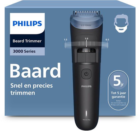 Philips Series 3000 Baardtrimmer mannen - 2 Trimkammen - Waterproof - Donkergrijs - BT3660/15