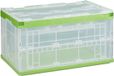Set de 4 caisses pliantes avec couvercle - caisse à provisions transparente - empilable - 60 l