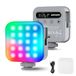 NEEWER Magnetisch RGB-videolamp, 360° Full Color Mini LED-cameralamp met CRI96 + 2500-9000K 18 scènes 3 koude schoenen & 1/4 inch, 2000 mAh oplaadbare draagbare voor selfie/statief fotografie