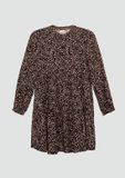 s.Oliver Jurk met lange mouwen, ronde hals, kuithoogte, gebloemd, viscose, zwart, maat 152