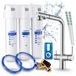 Ari robinet de cuisine 3 voies Venom, acier inoxydable, robinet extractible. Incluant système de filtration d'eau Aquaphor, pivotant à 360°