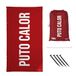 Fisura - Rode strandhanddoek "P*to calor", lichte microvezel, zandbestendig, sneldrogend, perfect voor strand, zwembad, camping of zomerpicknick.