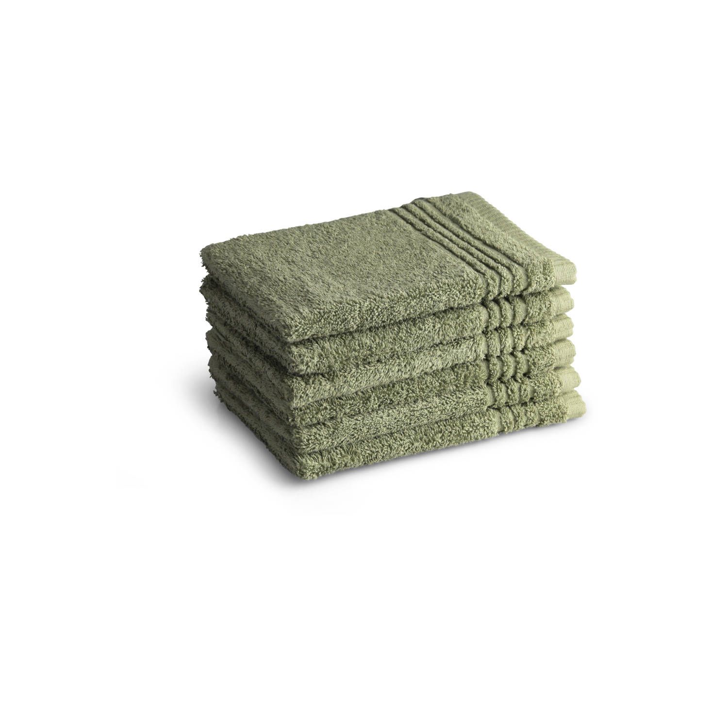 SeaShell supreme washand - 650 gram/m2 - 100% egyptisch katoen - green - 6 stuks - 16x21cm