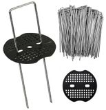 Set de 100 piquets galvanisés avec rondelles de cire pour projets de jardin