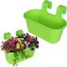 Pot de fleurs résistant aux intempéries avec balustrade - Vert, double