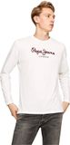 Pepe Jeans Heren Longsleeve regular fit Wit S Ronde Hals Volwassenen