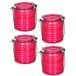 Citronellakaars - 4x - in roze geribbeld glas - 8 cm - insecten verjagen - buitenkaars