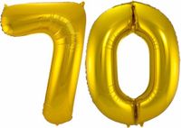 Folat Folie ballonnen - 70 jaar cijfer - goud - 86 cm