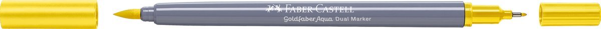 Faber-Castell - Duo aquarelmarker Goldfaber - cadmium geel 107 - brush / 0,4mm - FC-164607